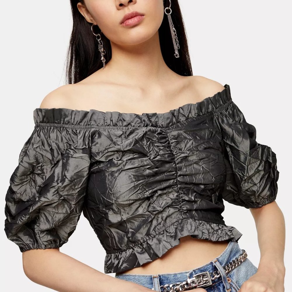 Crushed Satin Prairie Blouse